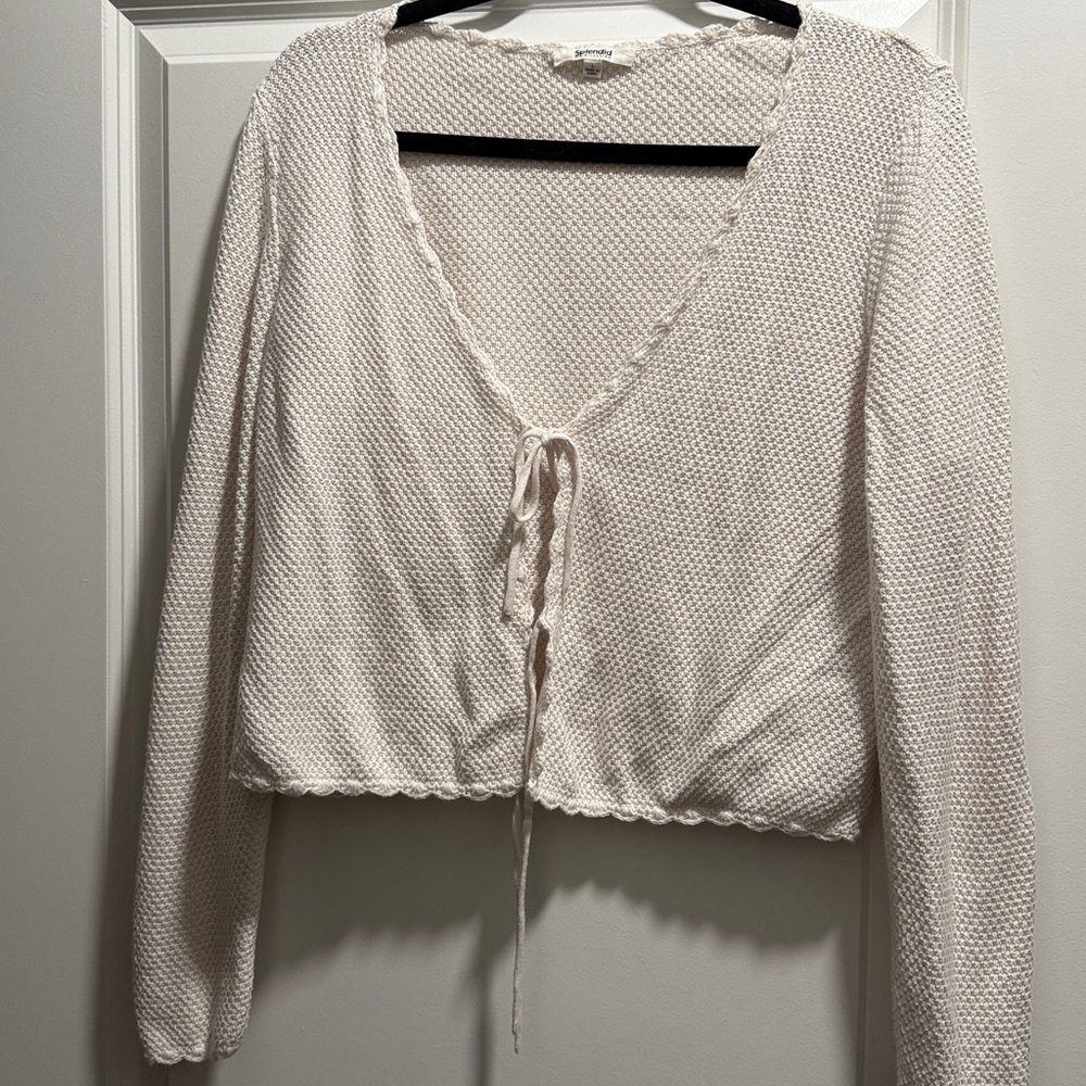 Splendid Ivory Textured Sweater